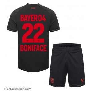 Bayer Leverkusen Victor Boniface #22 Prima Maglia Bambino 2023-24 Manica Corta (+ Pantaloni corti)